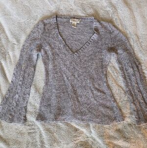 Gray V-Neck Women's Sweater